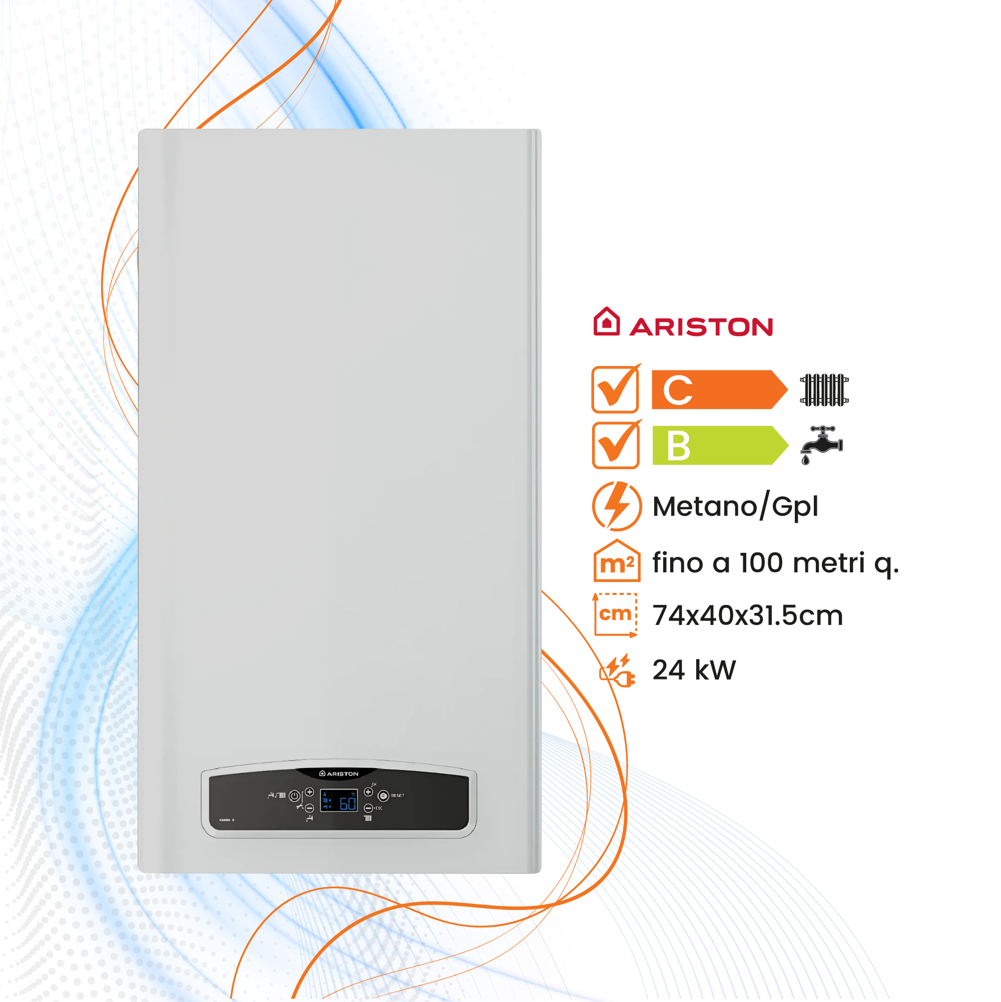 Caldaia Ariston Cares X Cf 24kW a Camera Aperta - Climaprime