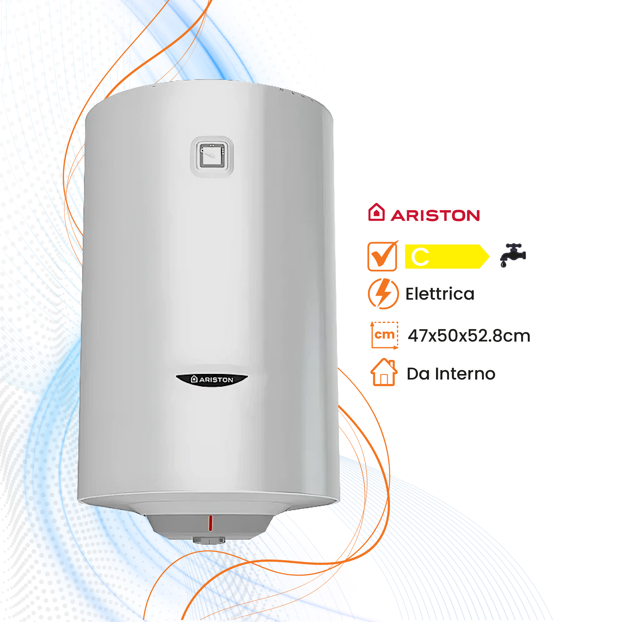 Scaldabagno Ariston PRO1 R Elettrico Orizzontale/Verticale - Climaprime