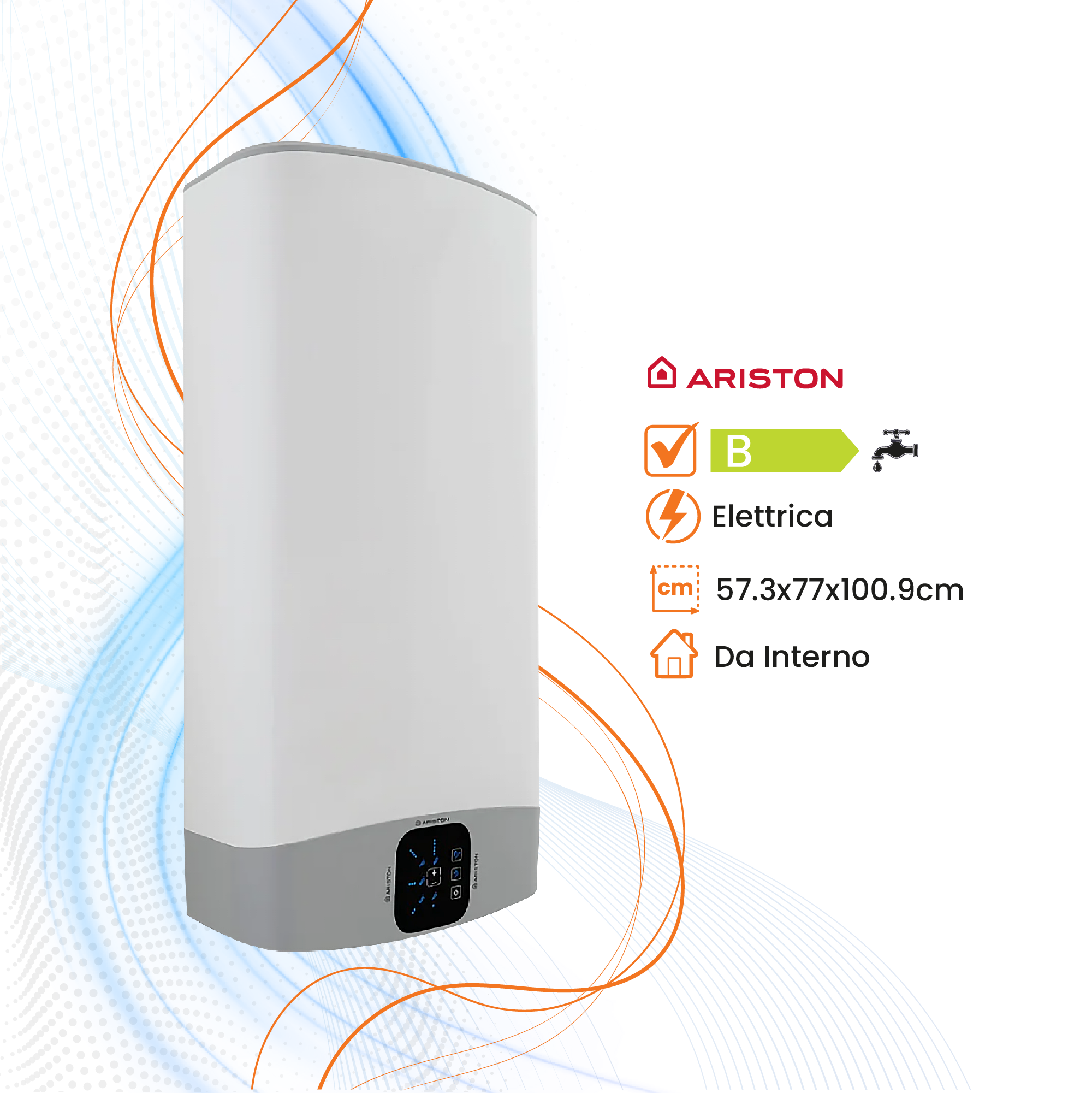 Scaldabagno Ariston Velis Evo EU Elettrico Orizzontale/Verticale - Climaprime