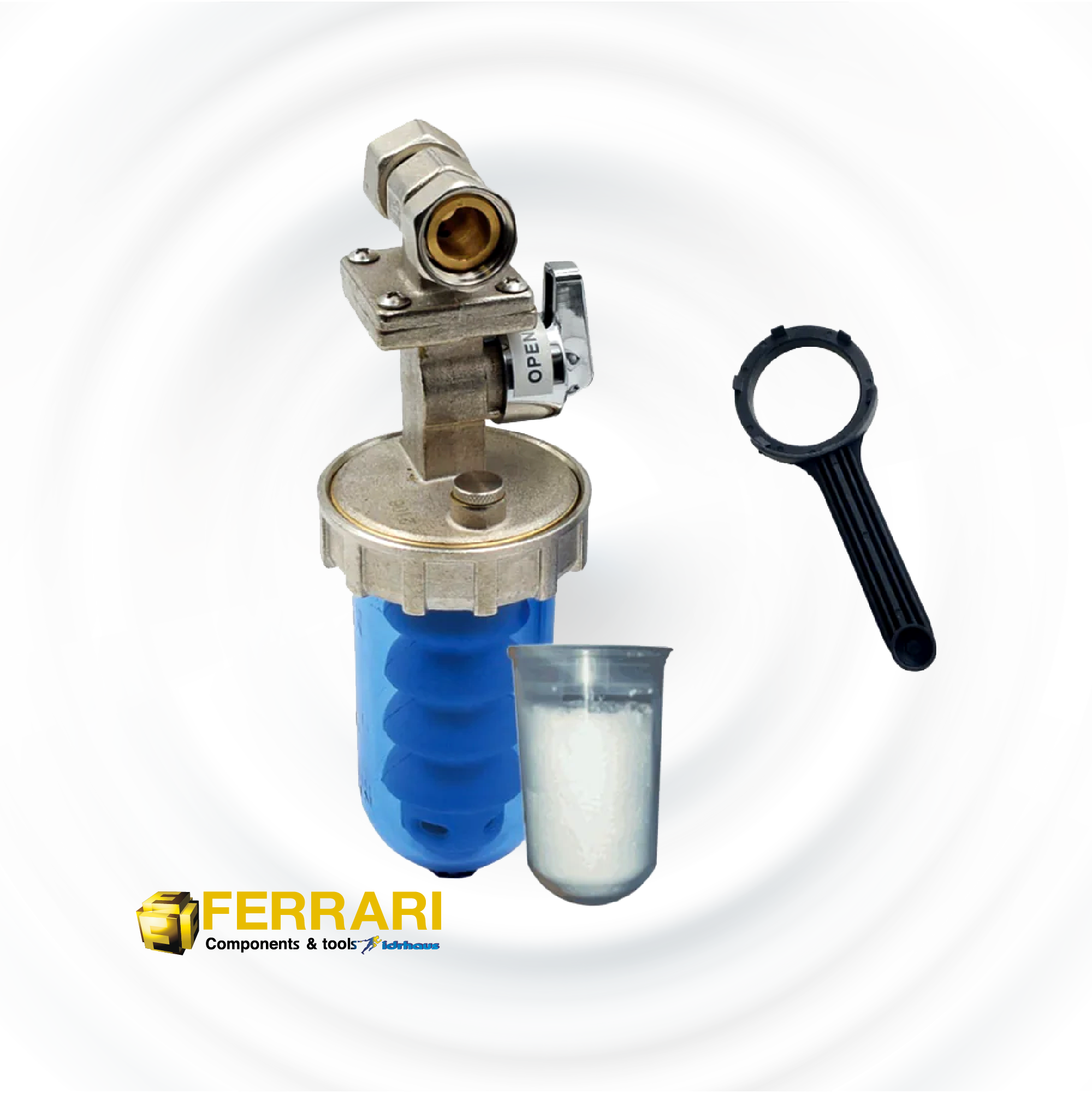 DOSATORE PROPORZIONALE DI POLIFOSFATI IN POLVERE CON BY-PASS FERRARI DOSAFER  1/2" - Climaprime