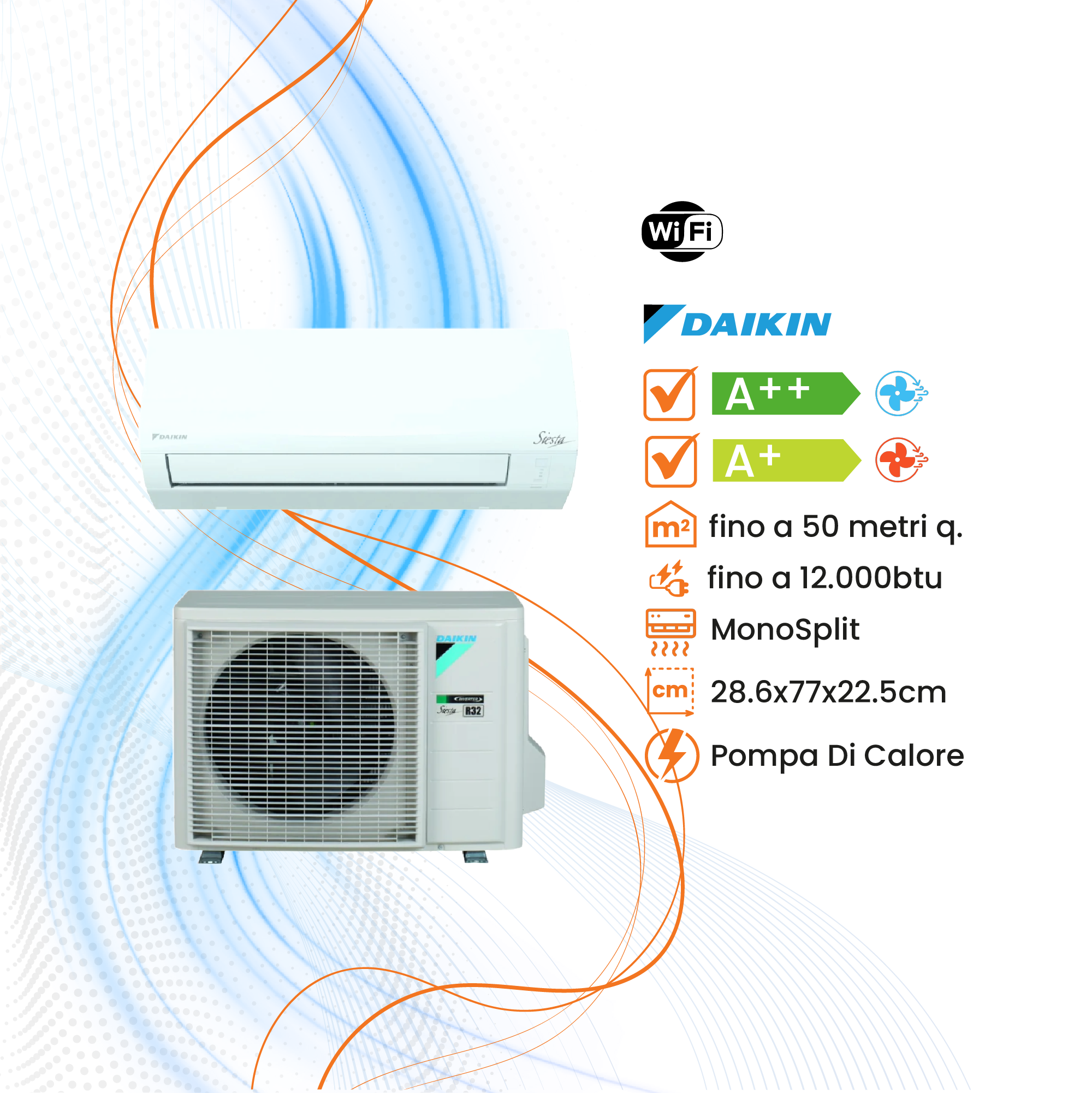 Climatizzatore Daikin Siesta Inverter R-32 WiFi - Climaprime