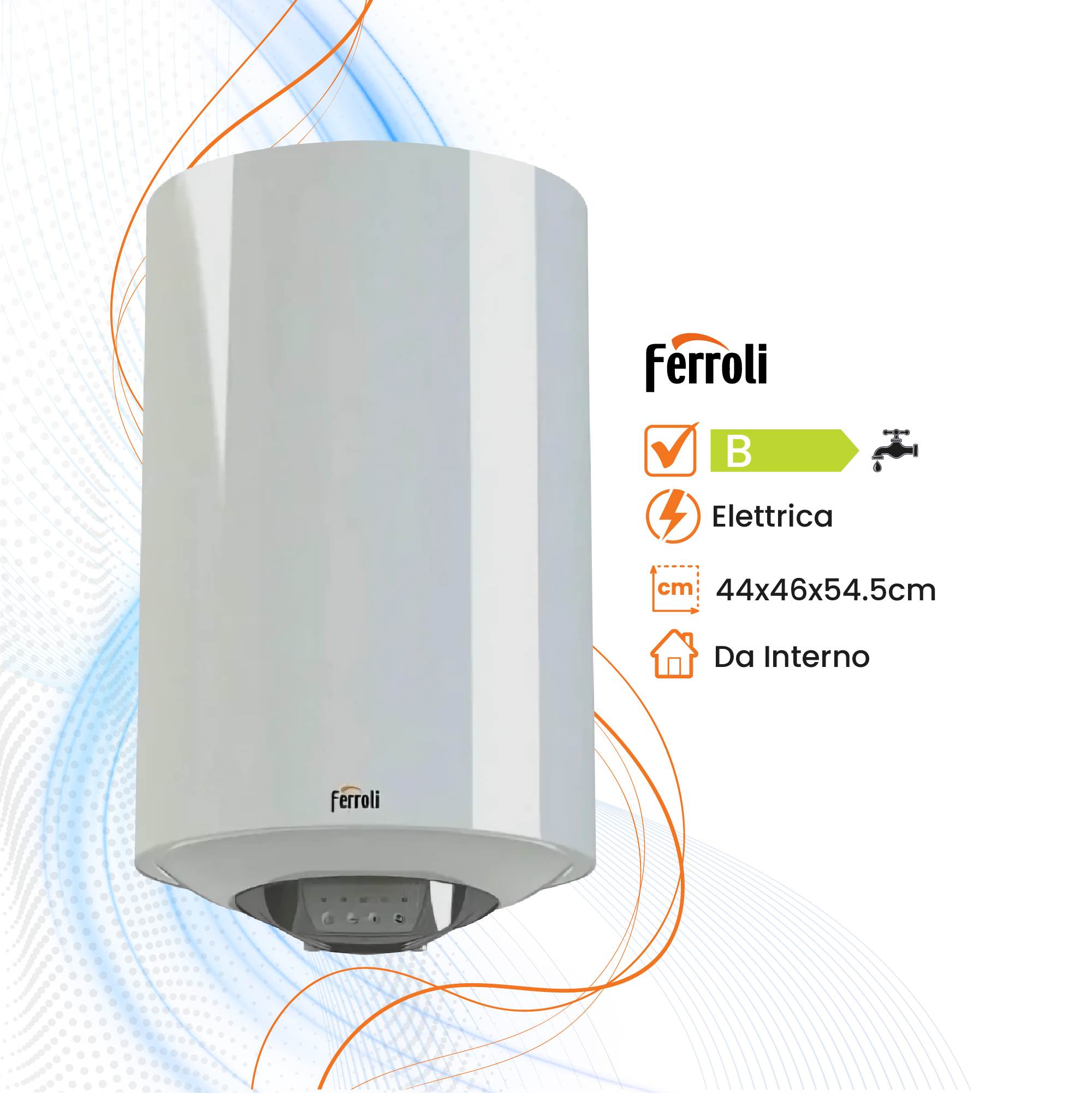 Scaldabagno Ferroli Titano Smart Elettrico Orizzontale/Verticale - Climaprime