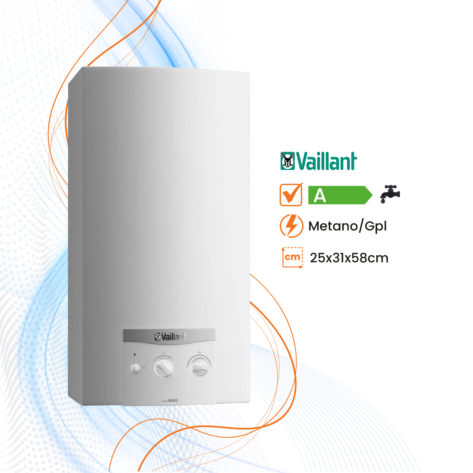 Scaldabagno Vaillant atmoMAG Mini 11LT a Gas Tiraggio Naturale - Climaprime