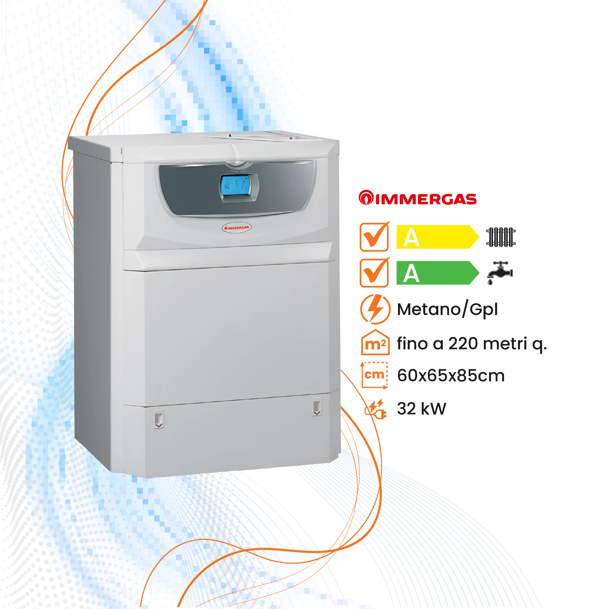 Caldaia Immergas Hercules Mini Condensing 32 Erp a Condensazione - Bollitore - Climaprime