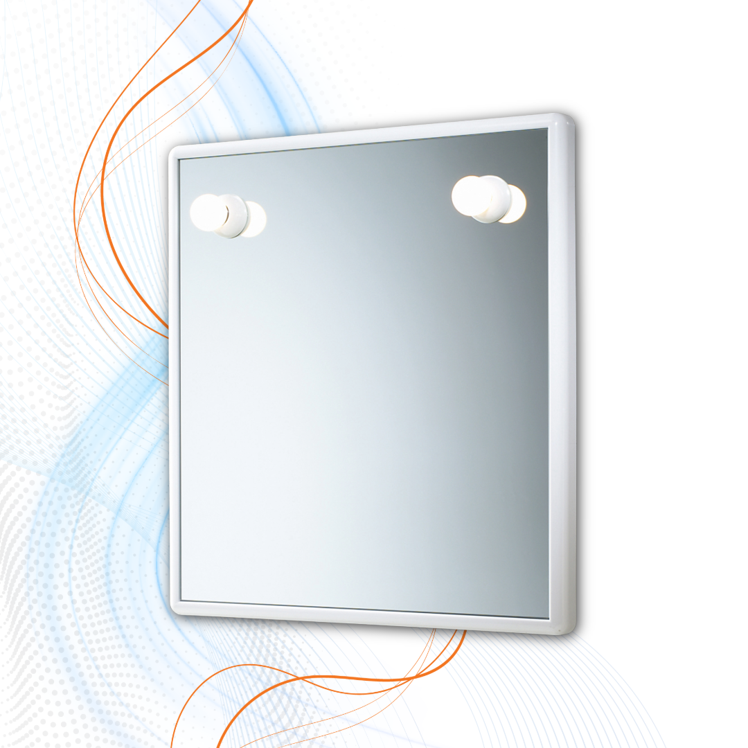 Specchio Con Cornice E Luci Gedy Serie Junior In ABS Bianco