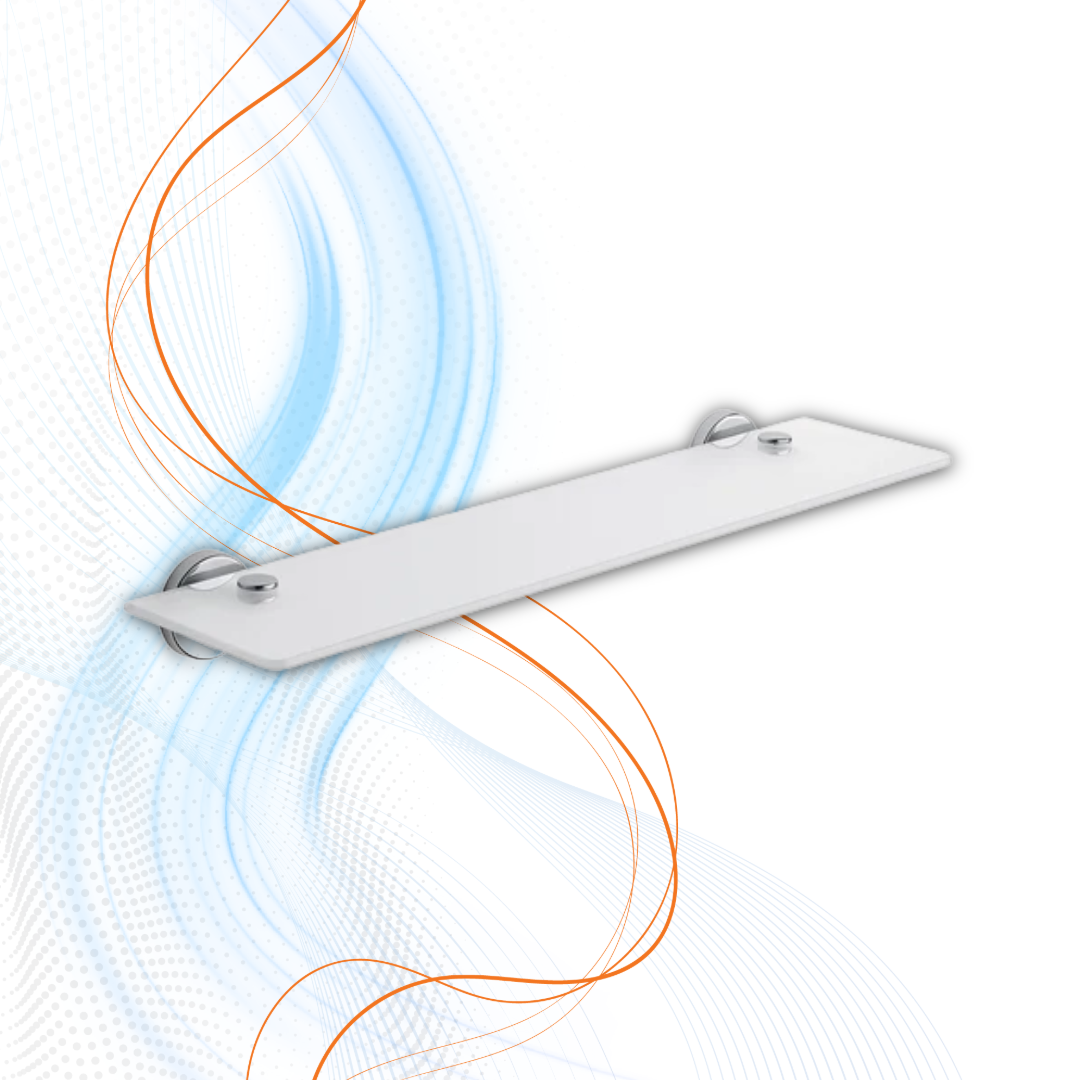 Mensola Gedy Cromo E Acciaio Serie Felce in Vetro Temperato