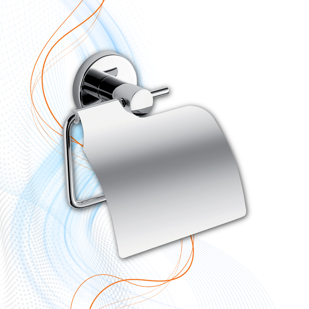 Porta Rotolo Coperto Gedy Cromo E Acciaio Serie Felce