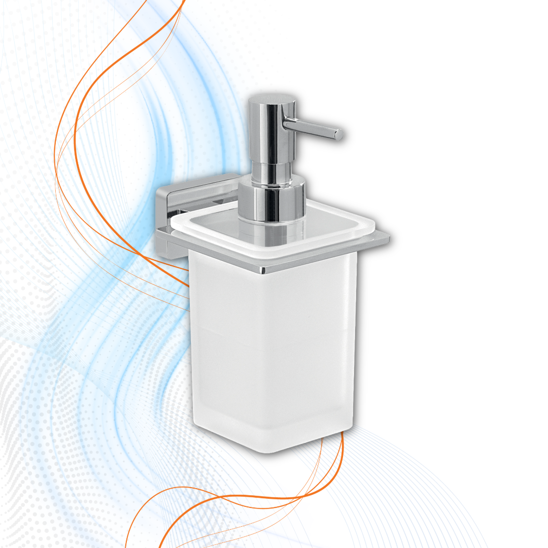 Dosasapone Cromato Gedy Serie Atena In Acciaio Inox E Vetro Satinato