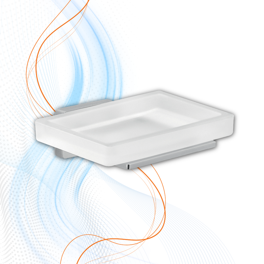 Porta Sapone Cromato Gedy Serie Atena In Acciaio Inox E Vetro Satinato