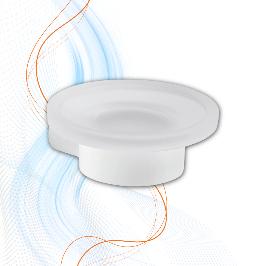 Portasapone Gedy Serie Pirenei In Ottone E Vetro Satinato Bianco Matt