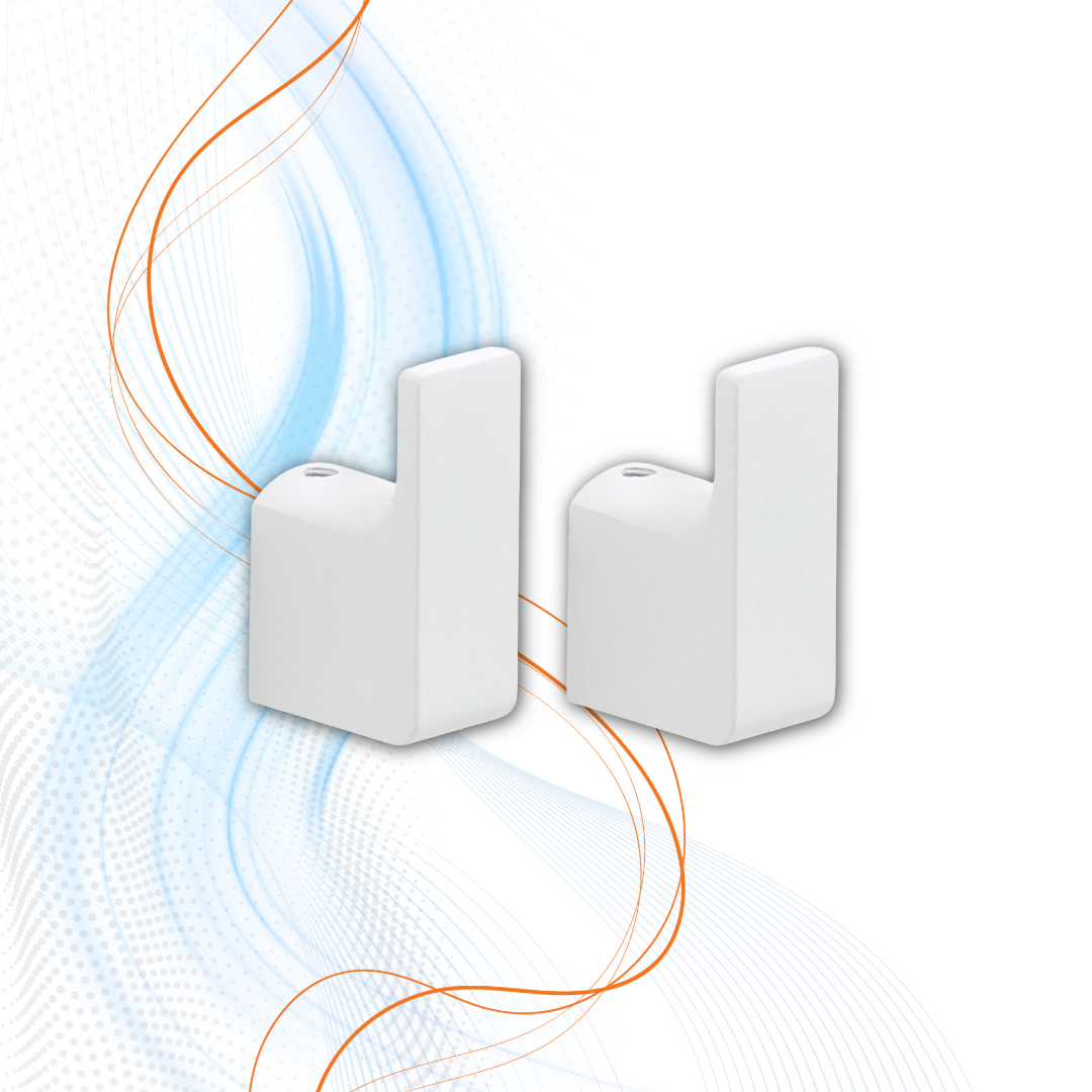 Coppia Appendiabiti Gedy Serie Pirenei In Ottone Bianco Matt