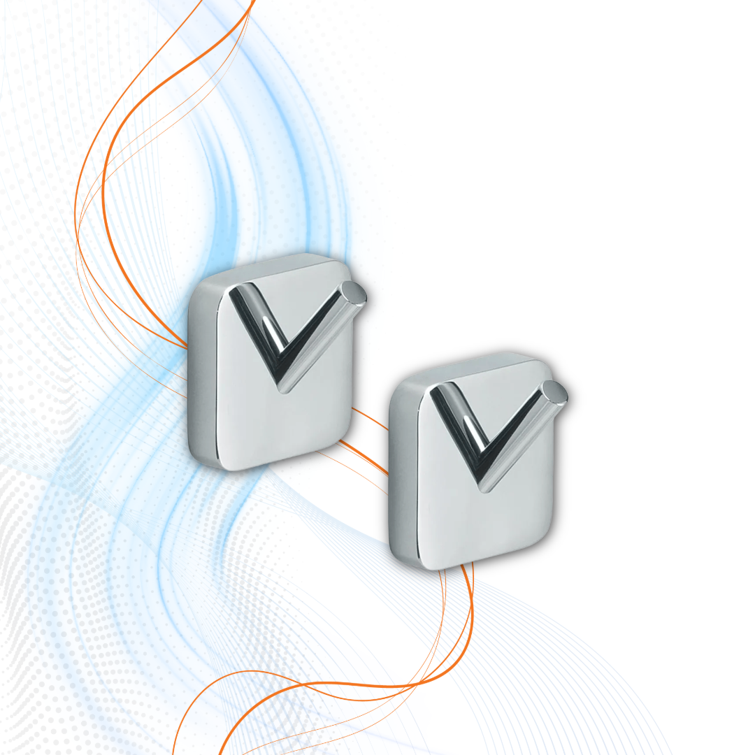 Coppia Appendiabiti Cromato Gedy Serie Tonga In Acciaio Inox