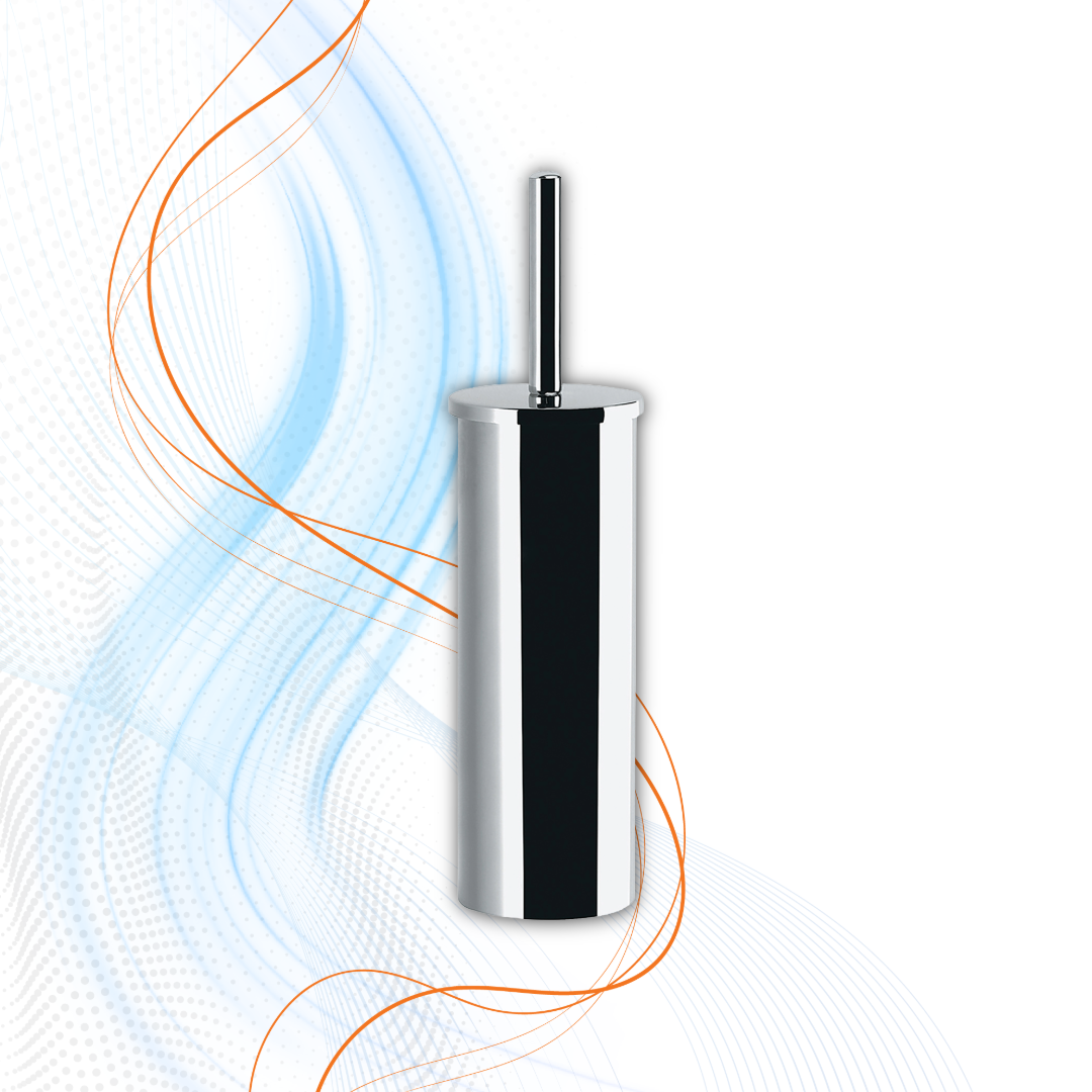 Scopino WC Cromato Gedy Con Ciuffo In Setole Serie Tonga In Acciaio Inox