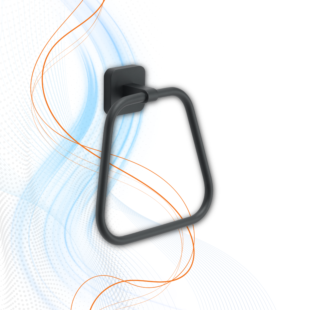 Porta Salviette Ad Anello Gedy Serie Tonga In Acciaio Inox Nero Matt