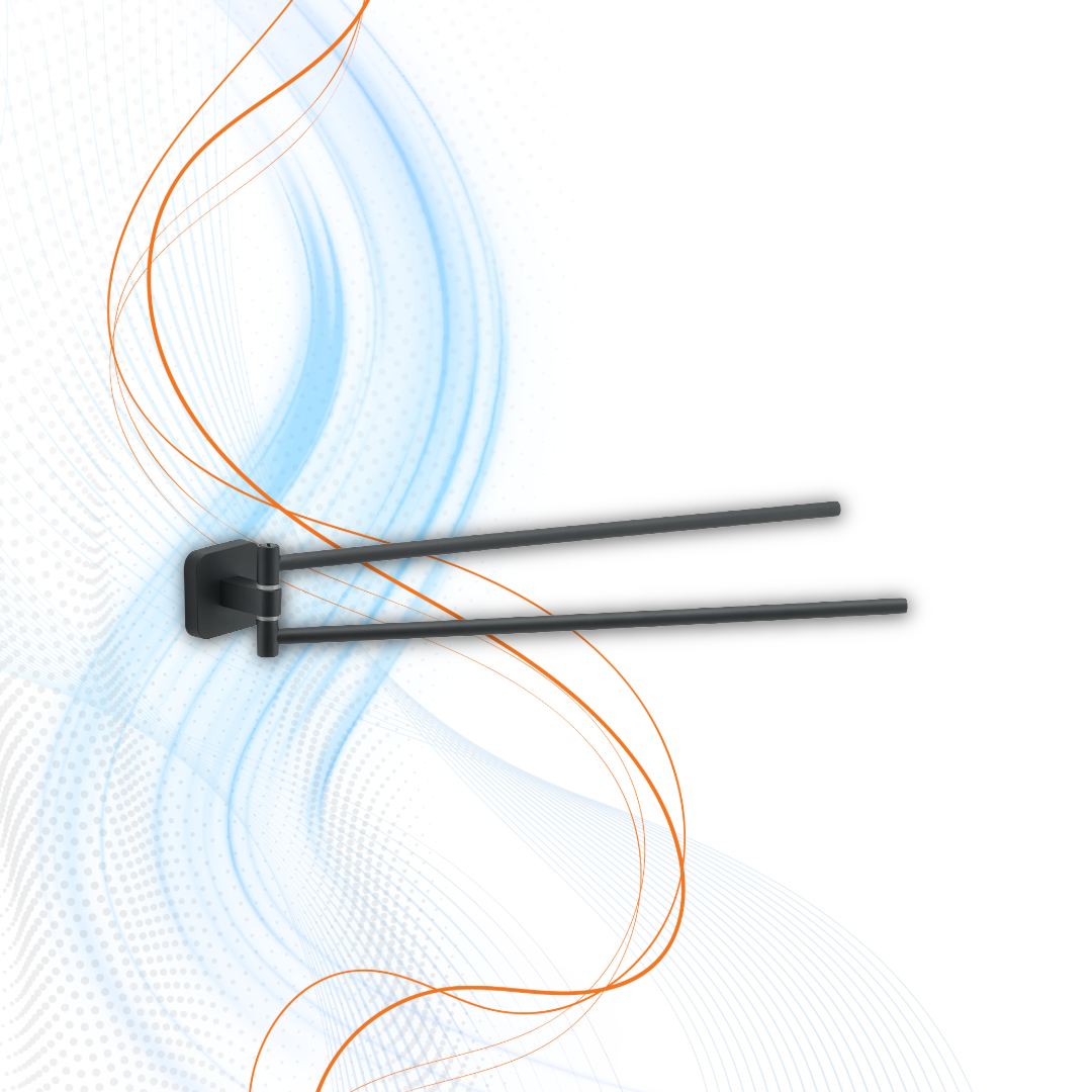 Porta Salviette A Snodo Gedy Serie Tonga In Acciaio Inox Nero Matt