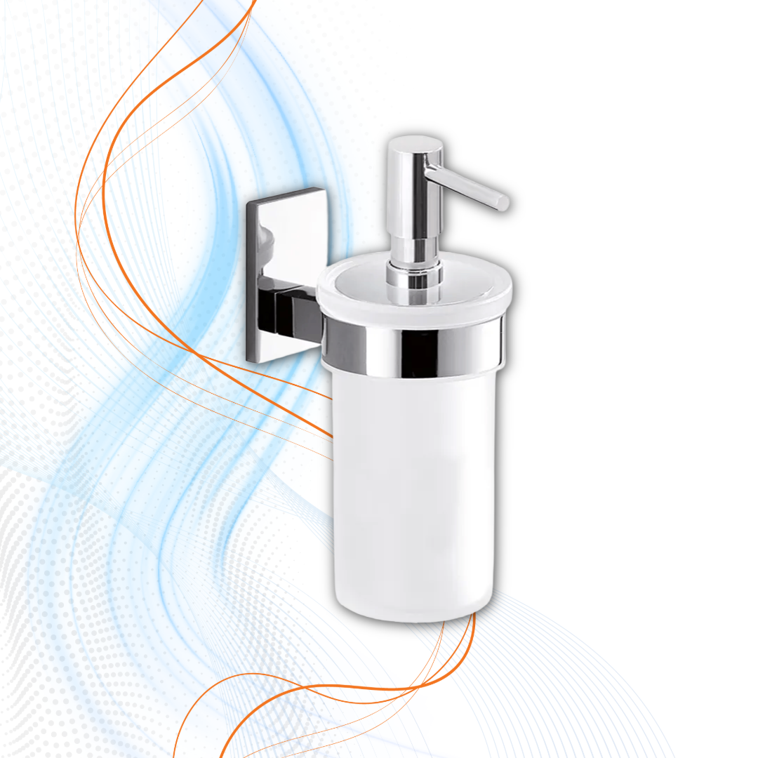 Dosasapone Gedy Con Erogatore In Metallo Cromato Serie Maine In Acciaio Inox E Contenitore in Vetro