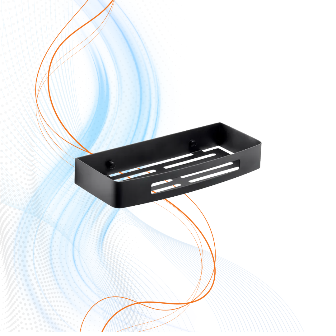 Porta Oggetti Doccia Nerva Nero Matt Gedy