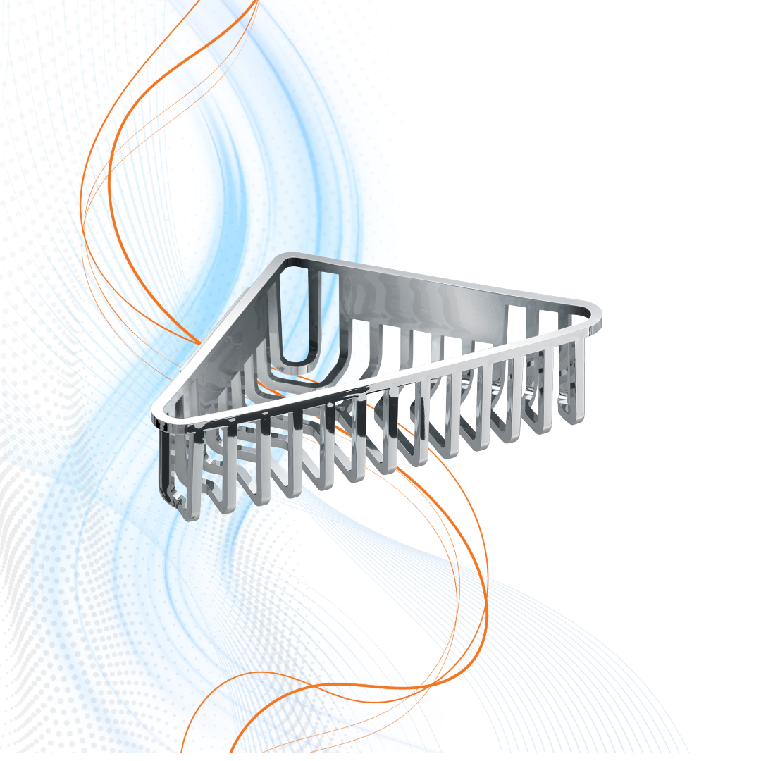 Porta Oggetti Angolare Tiberio Cromato Gedy