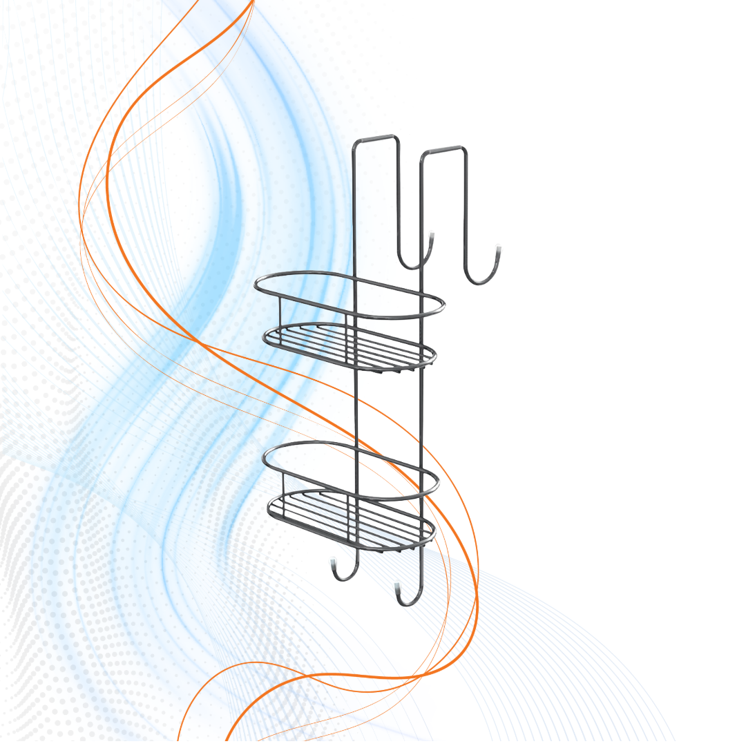 Porta Oggetti In FIlo 2 Ripiani Appendibile Tito Ovale Gedy