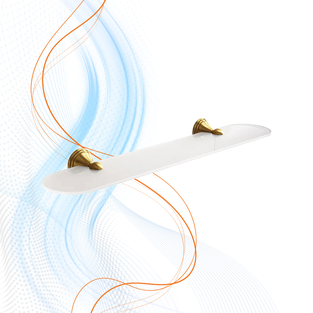 Mensola In Bronzo Gedy In Acciaio Inox Cromall Con Vetro Temperato