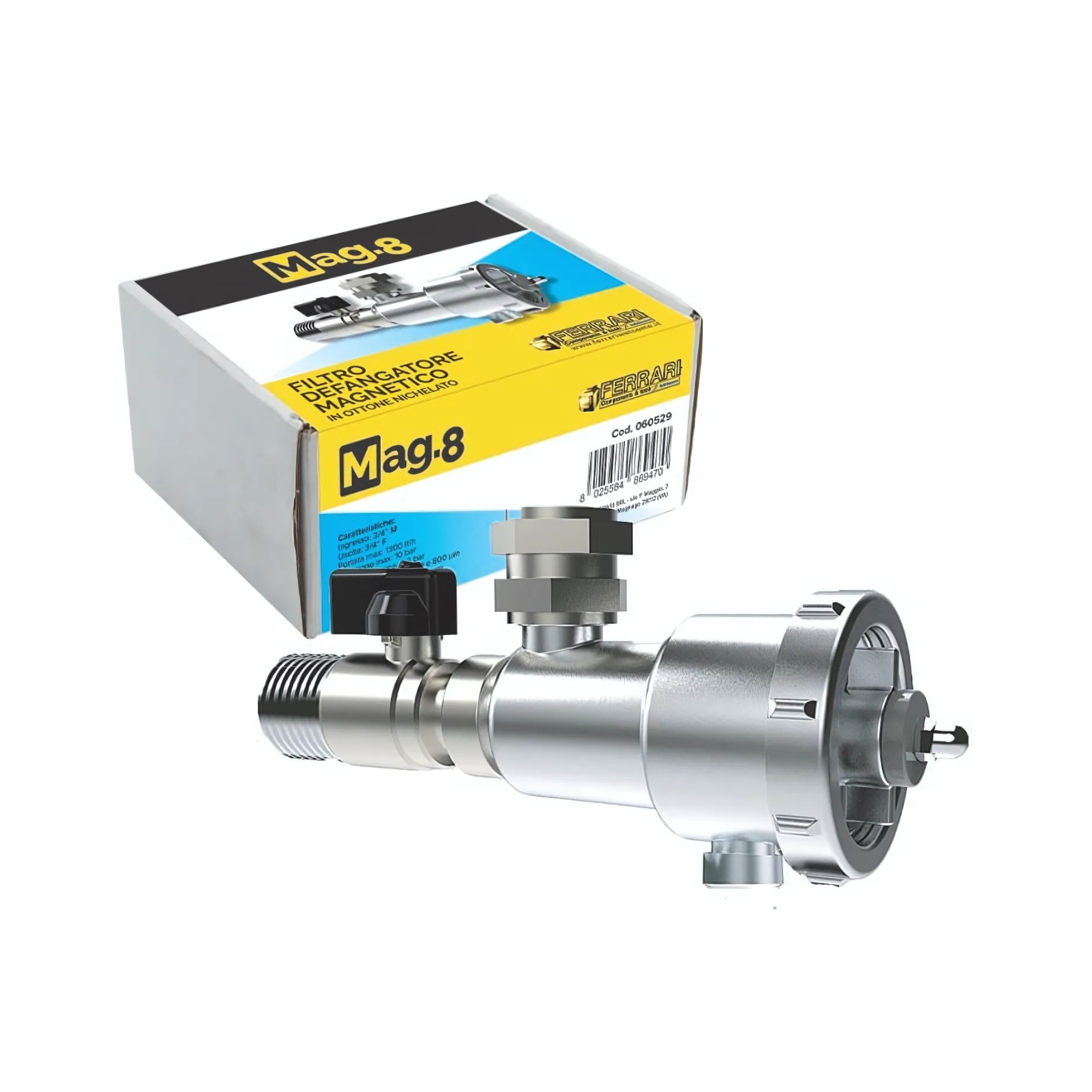 DEFANGATORE MAGNETICO FERRARI MAG.8 IN OTTONE NICHELATO 3/4" MF - Climaprime