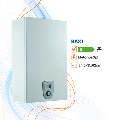Scaldabagno Baxi AcquaPro Jet Blue FI Low Nox a Gas Camera Stagna - Climaprime