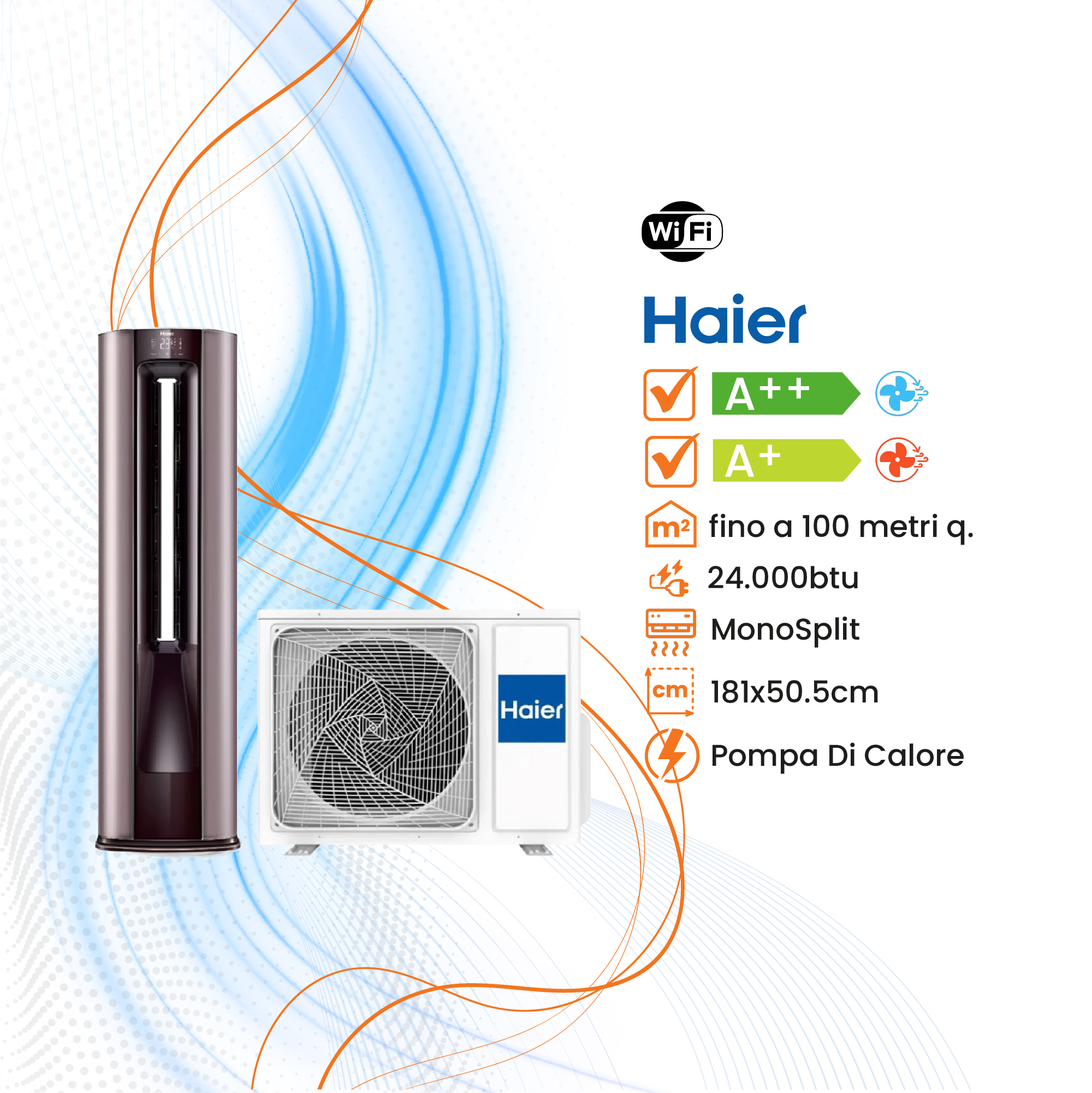 Climatizzatore Haier Colonna Inverter R-32 WiFi - Climaprime