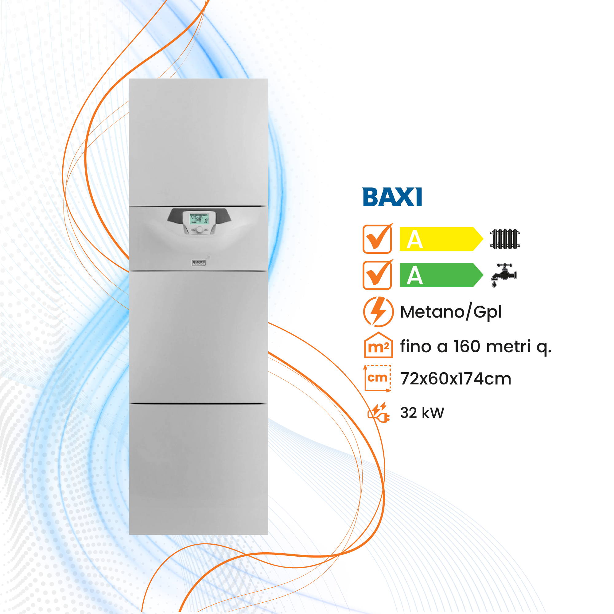 Caldaia Baxi Power 32 Combi 160 a Condensazione - Climaprime