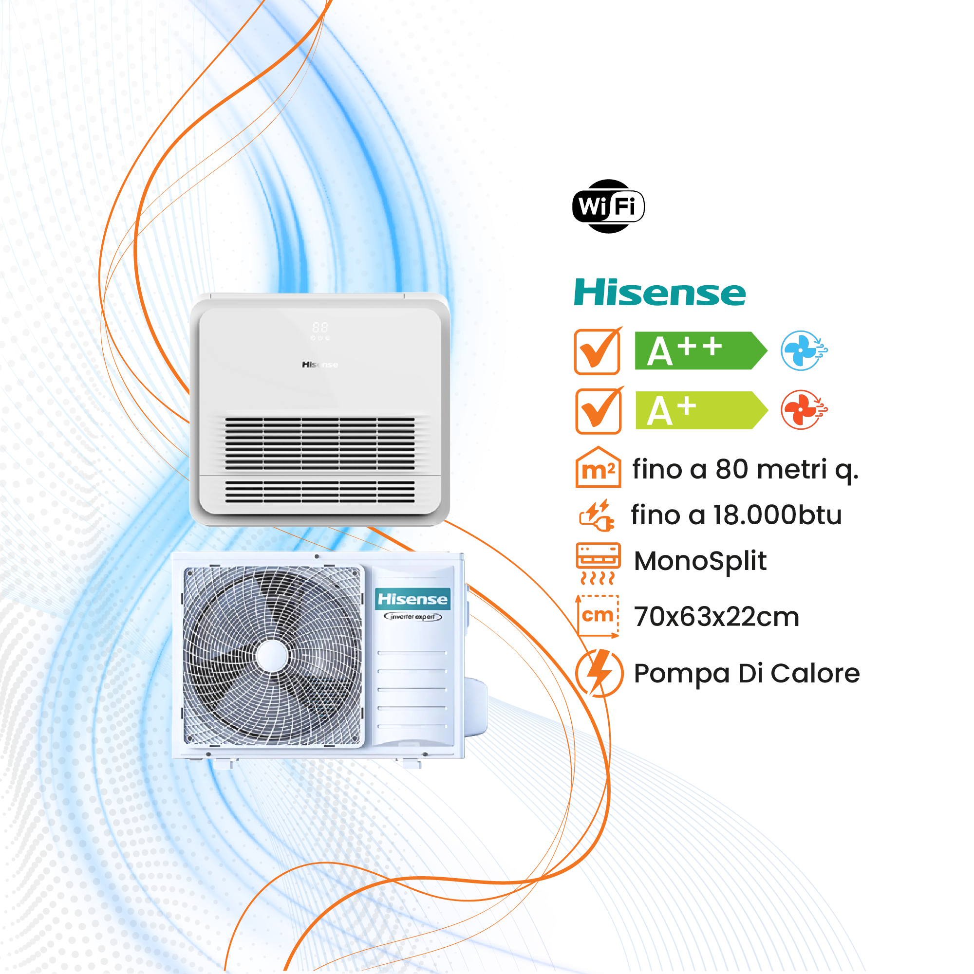Climatizzatore Hisense Console Inverter R-32 WiFi - Climaprime