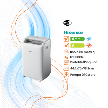 Climatizzatore Hisense Portatile Trattamento Aria/Acqua R-290 - Climaprime