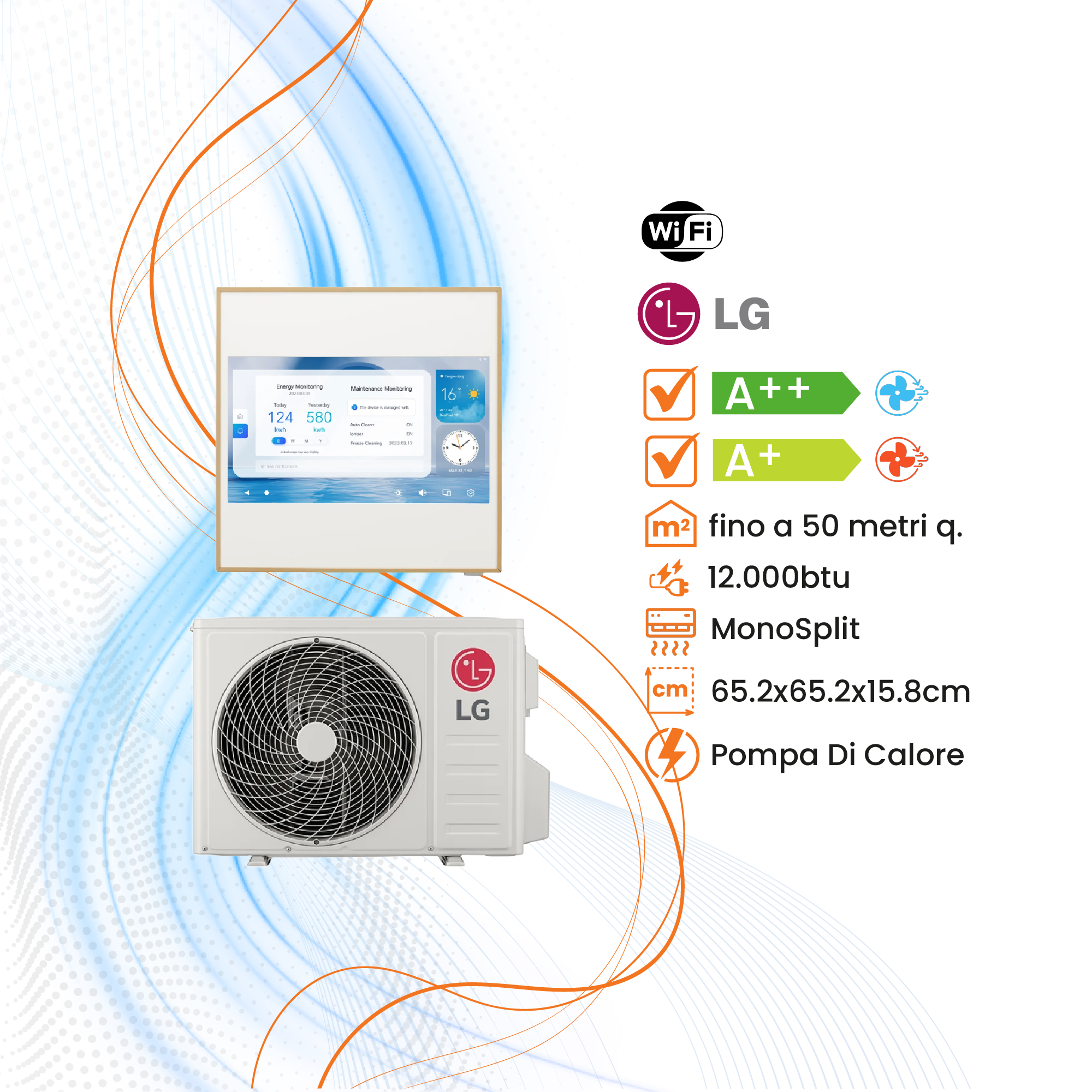 Climatizzatore LG ArtCool Gallery LCD Inverter R-32 WiFi - Climaprime