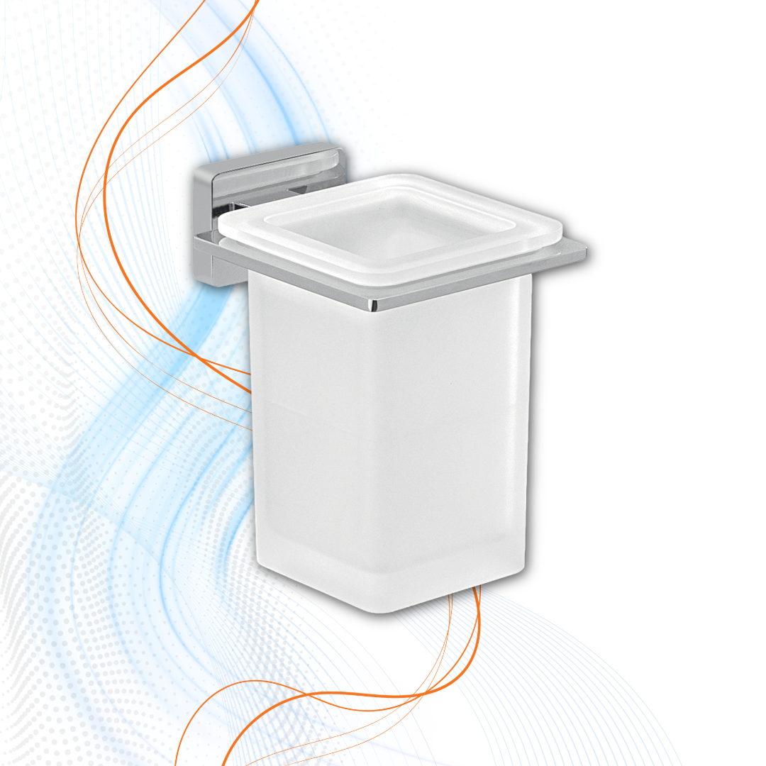 Porta Spazzolini Cromato Gedy Serie Atena In Acciaio Inox E Vetro Satinato