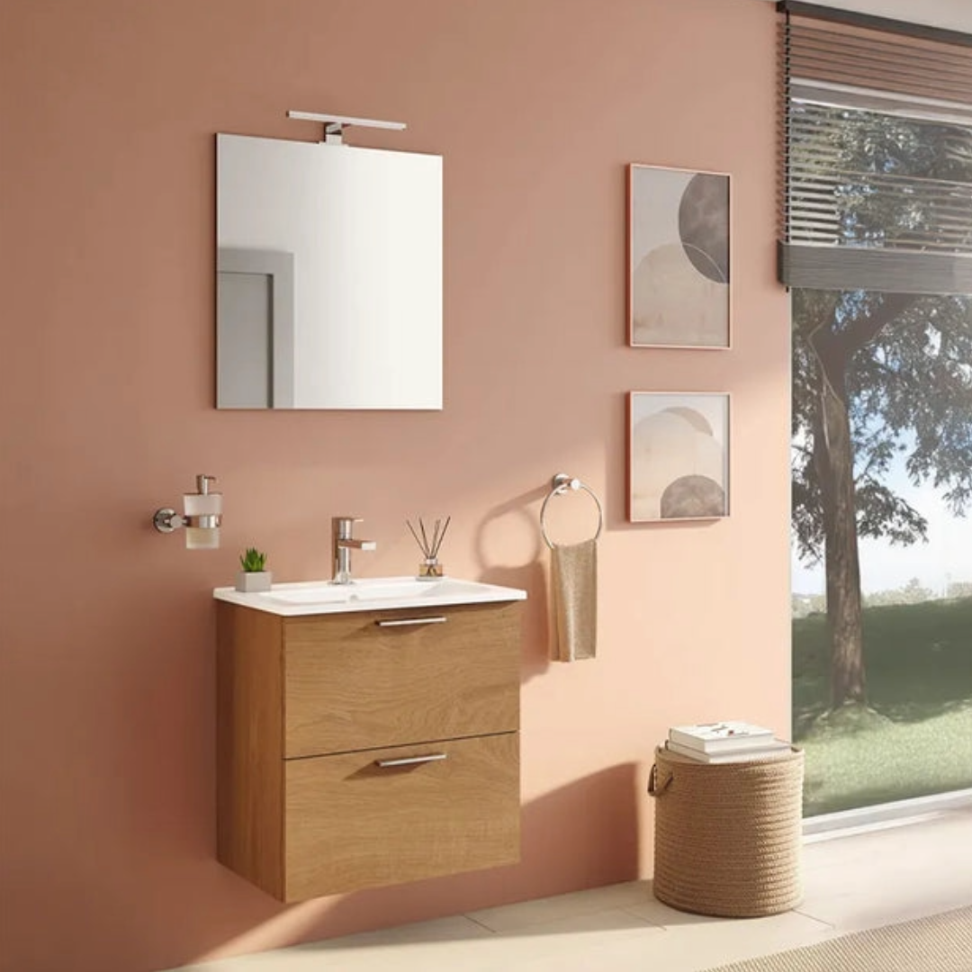 Set Mobile Bagno Vitra Serie Mia 60 cm Con Lavabo, Mobile Compatto E Cassetti