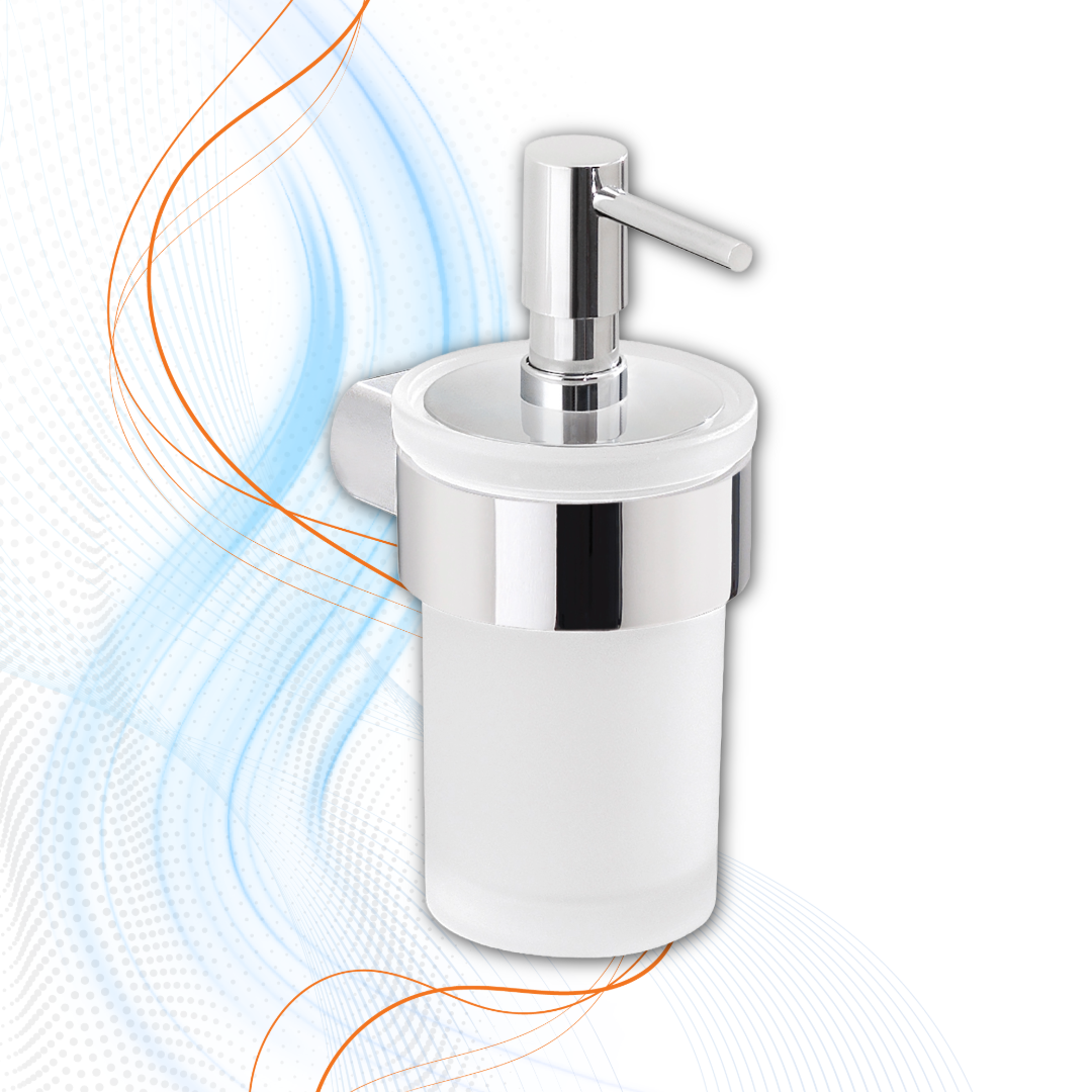 Dosasapone Cromato Gedy Con Erogatore In Plastica Serie Pirenei In Ottone E Vetro