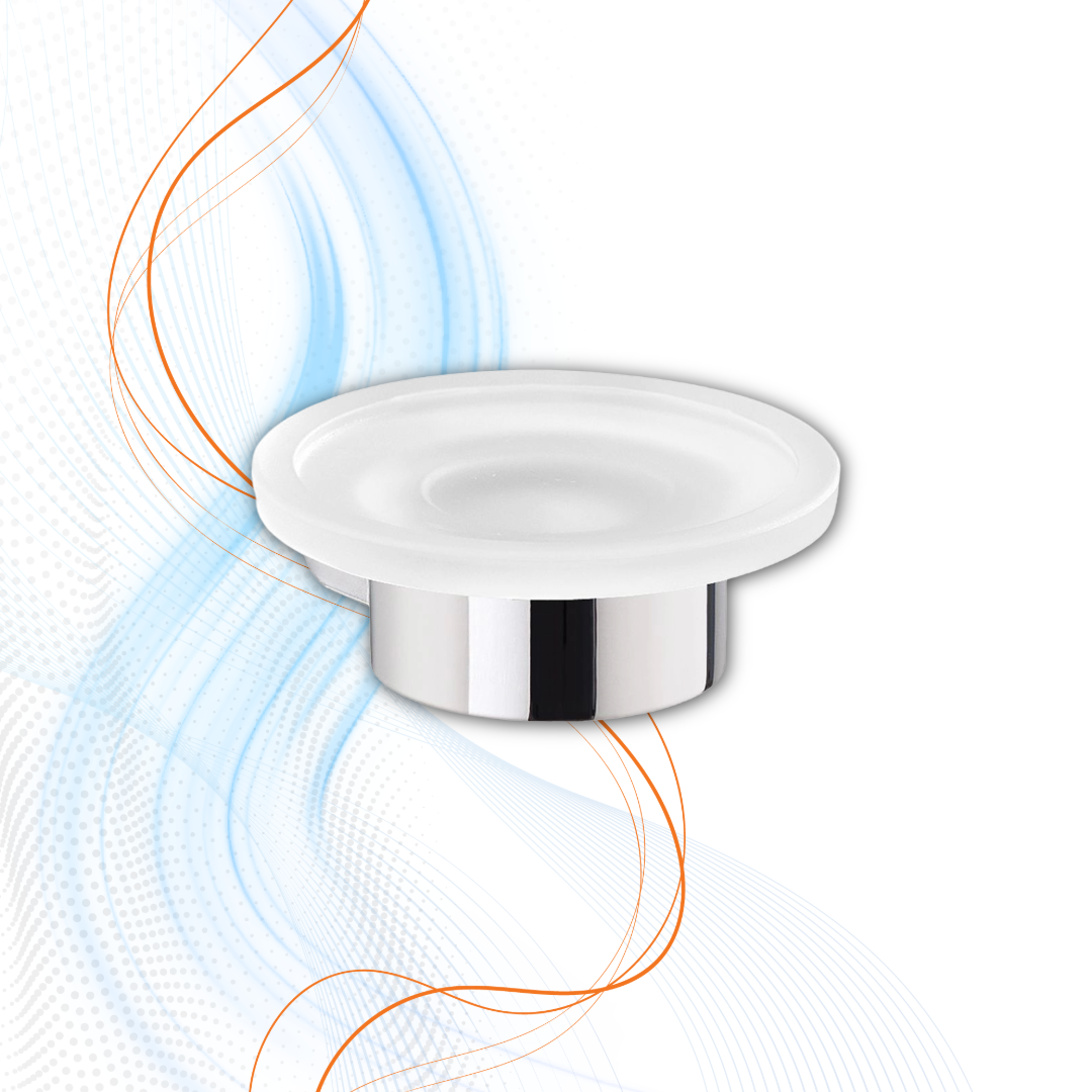 Porta Sapone Cromato Gedy  Serie Pirenei In Ottone E Vetro