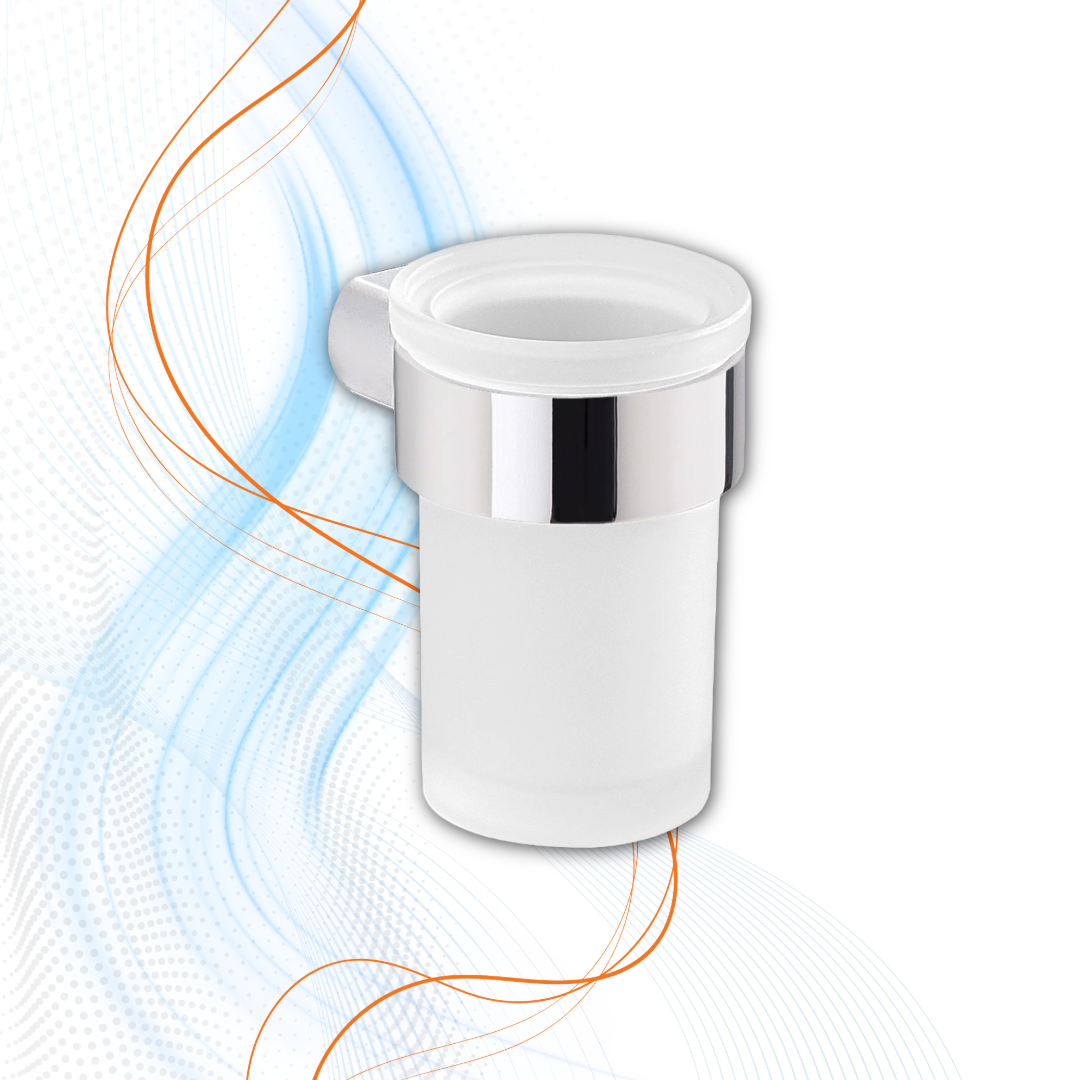 Porta Spazzolini Cromato Gedy  Serie Pirenei In Ottone E Vetro