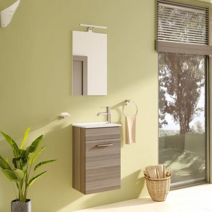 Set Mobile Bagno Vitra Serie Mia 40 cm Con Lavabo, Anta E Mobile Compatto