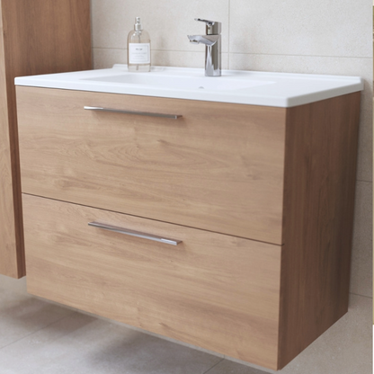 Set Mobile Bagno Vitra Serie Mia 80 cm Con Lavabo, Mobile Compatto E Cassetti