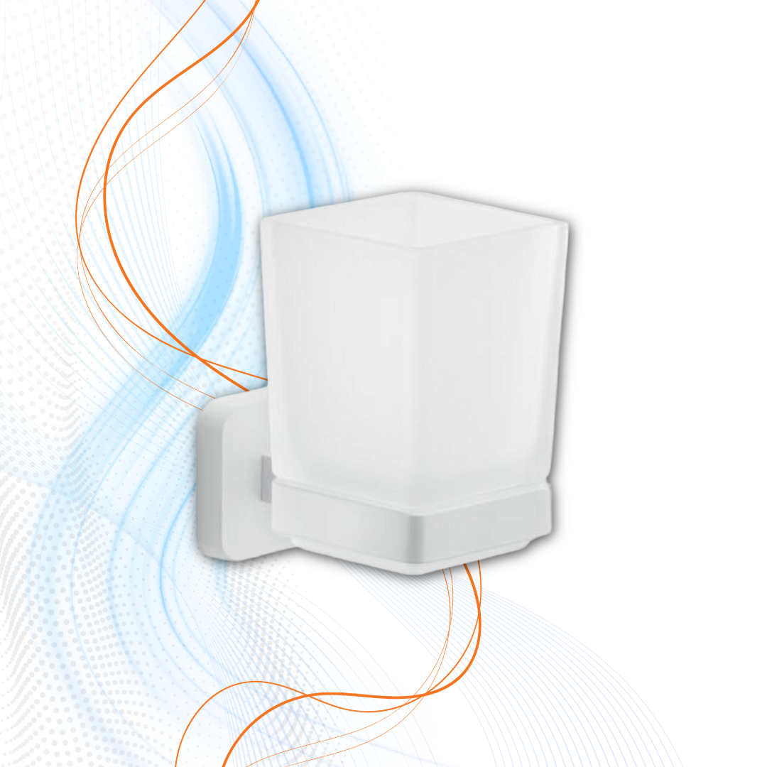 Porta Spazzolini Gedy Serie Tonga In Acciaio Inox E Vetro Satinato Bianco Matt