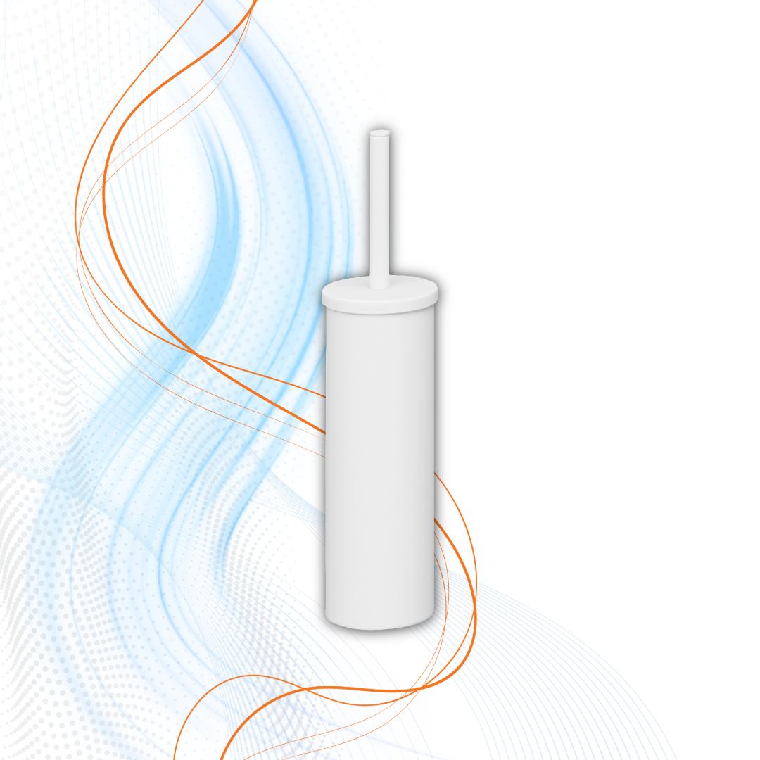 Scopino WC Gedy Serie Tonga Con Ciuffo In Setole In Acciaio Inox Bianco Matt