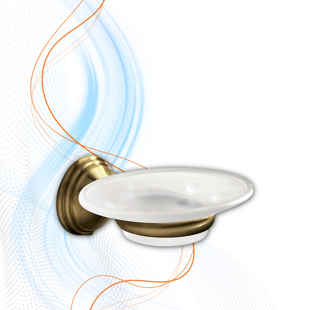 Porta Sapone In Bronzo Gedy Serie Romance In Acciaio Inox Con Contenitore In Vetro Satinato