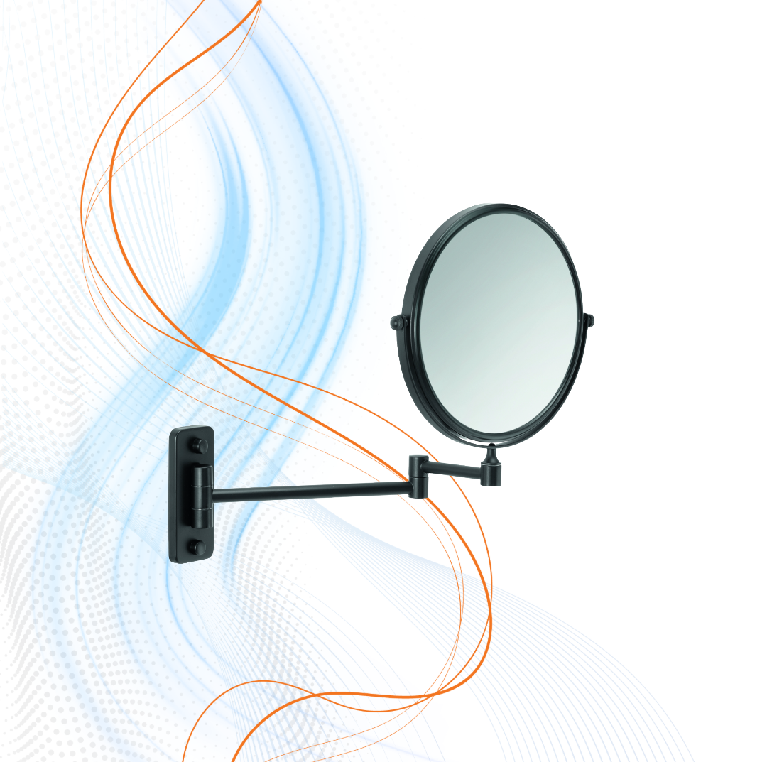 Specchio Ingranditore E Non Bifacciale Gaia Nero Matt Gedy