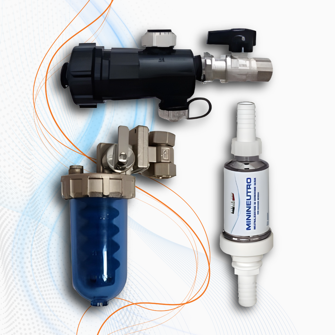 Kit Salvacaldaia EuroAcque - Defangatore Magnetico Hippo Nero allungato + Dosatore a Polifosfati + Neutralizzatore di Condensa