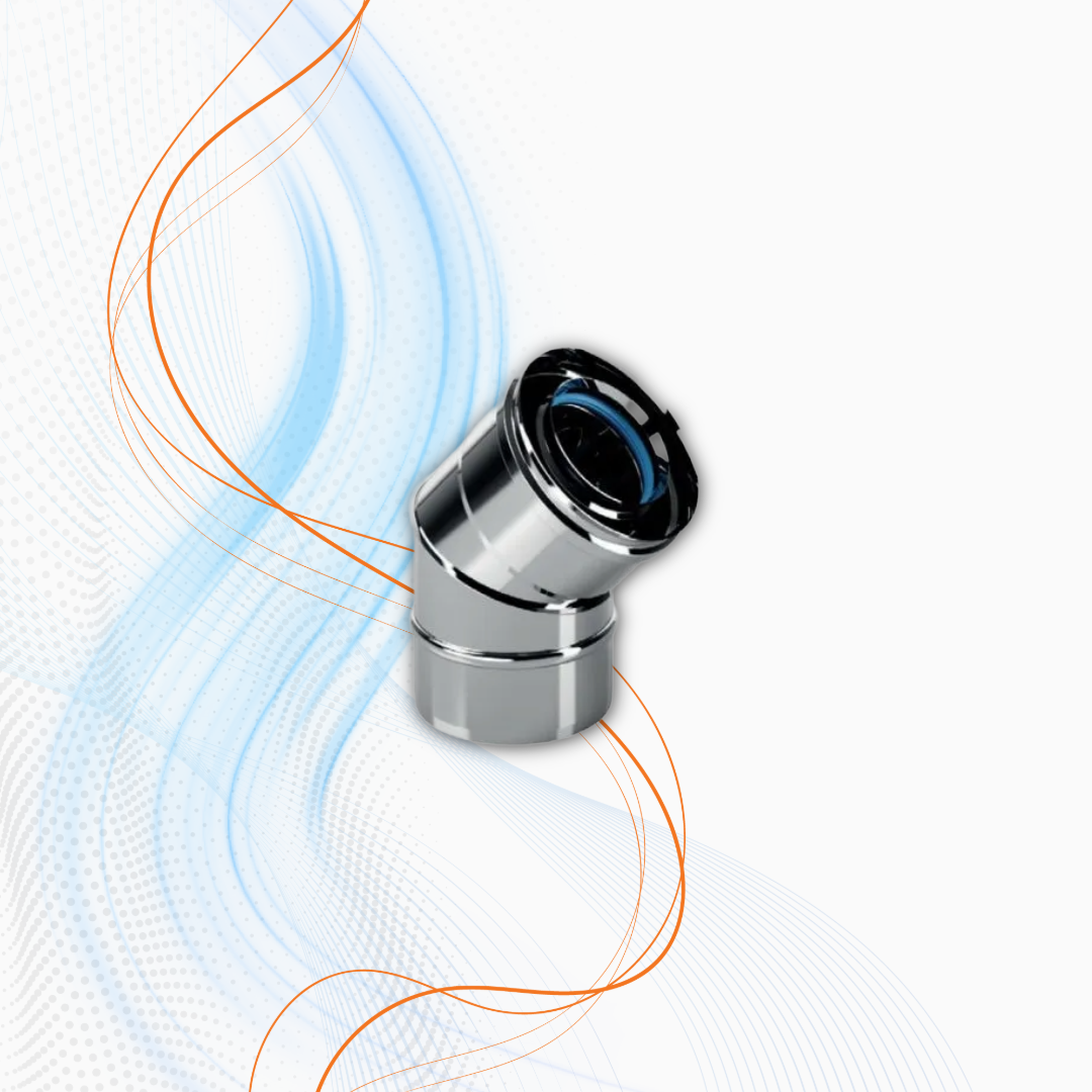 Curva 45° Coassiale In PPH/Acciaio Evolution Wierer Per Caldaia A Condensazione