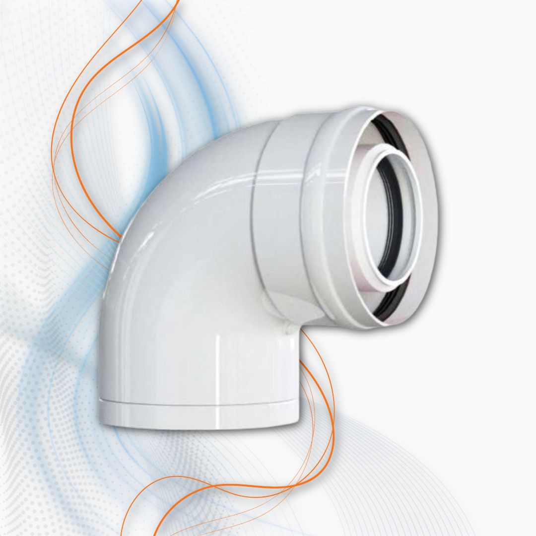 Curva Coassiale 90° 60/100 Polymaxacciai Per Caldaia A Condensazione