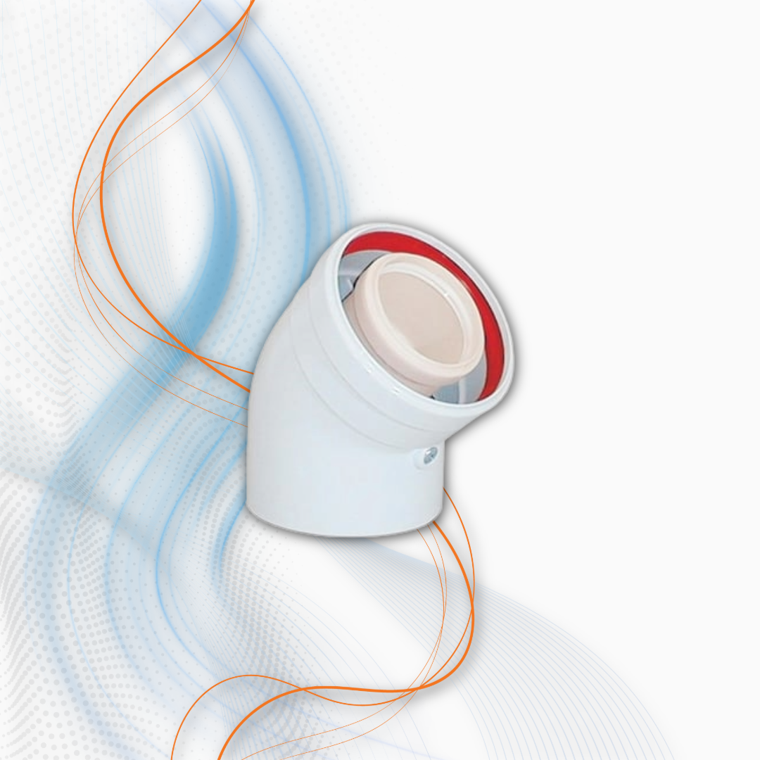 Curva Coassiale 45 Ø 60/100 In Alluminio Polymaxacciai Per Scaldacqua