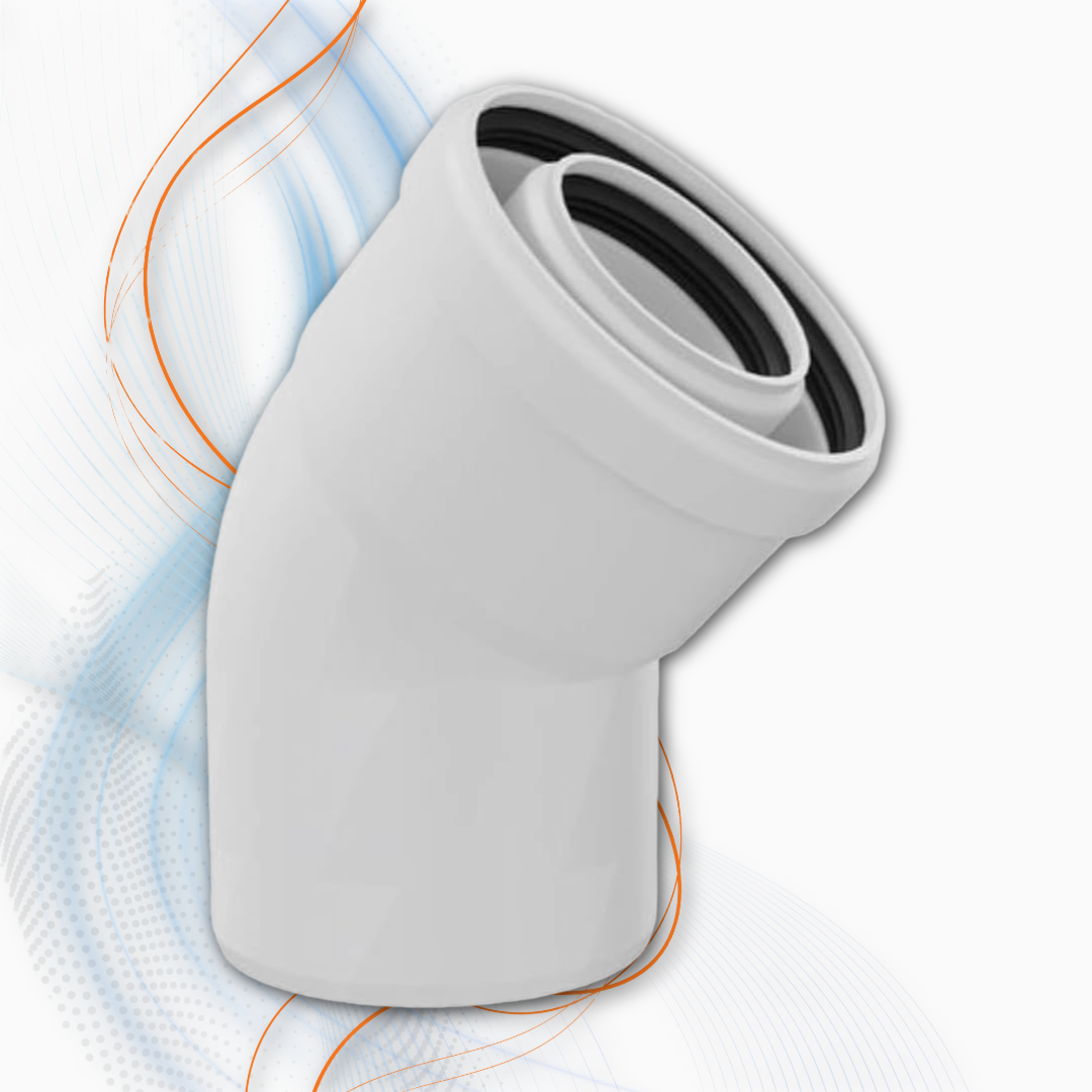 Curva Coassiale 45° 60/100 Polymaxacciai Per Caldaia A Condensazione