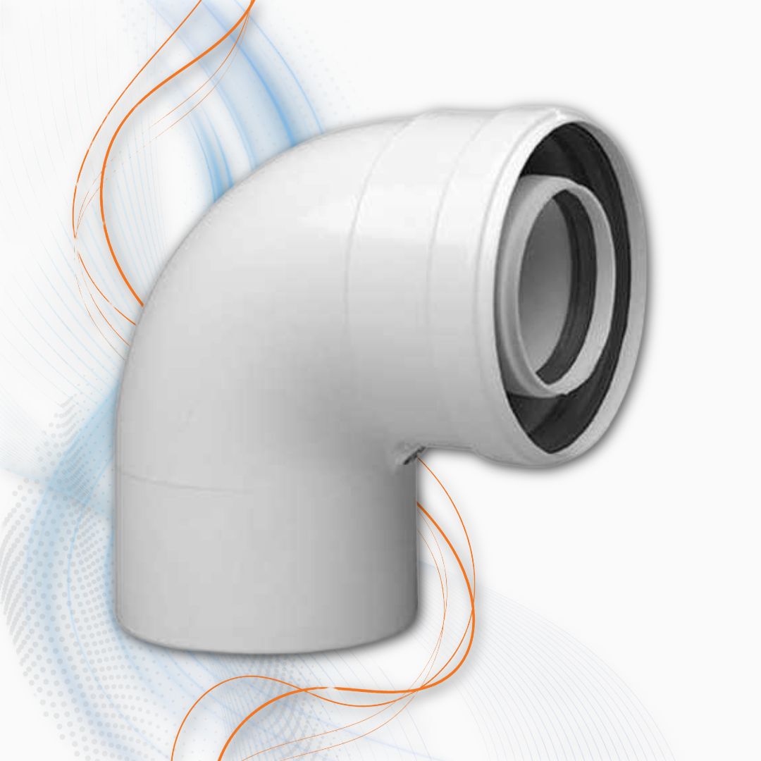 Curva Coassiale 90° 60/100 Polymaxacciai Per Caldaia A Condensazione