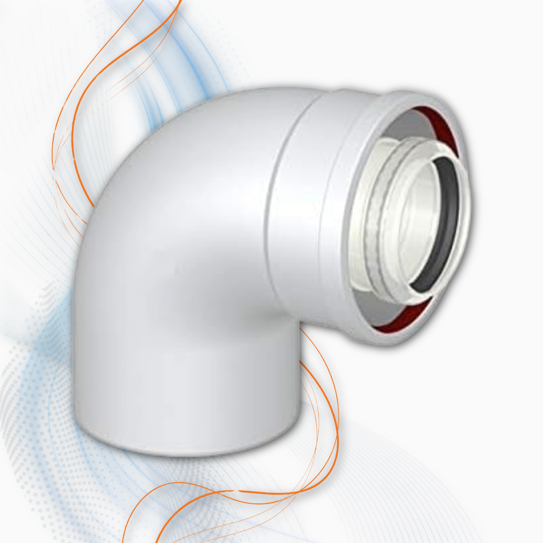 Curva Coassiale 90 Ø 60/100 In Alluminio Polymaxacciai Per Scaldacqua