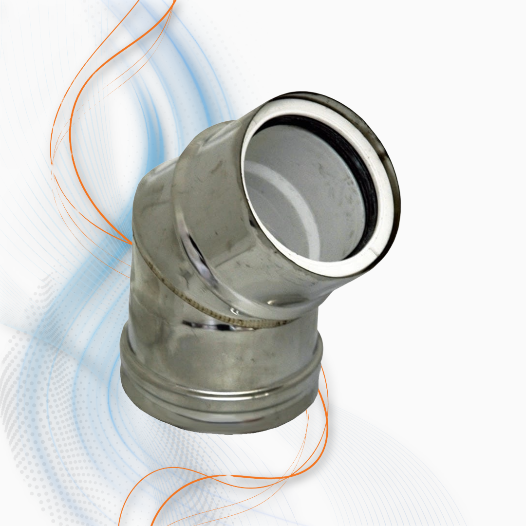 Curva A 45° In PP/Inox  Polymaxacciai Per Caldaia A Condensazione
